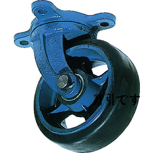 京町　鋳物製自在金具付ゴム車輪（幅広）　１００Ф×５０　